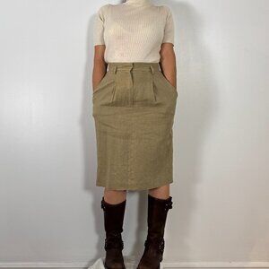 Vintage 90s Liz Claiborne 100% Linen Pencil Skirt